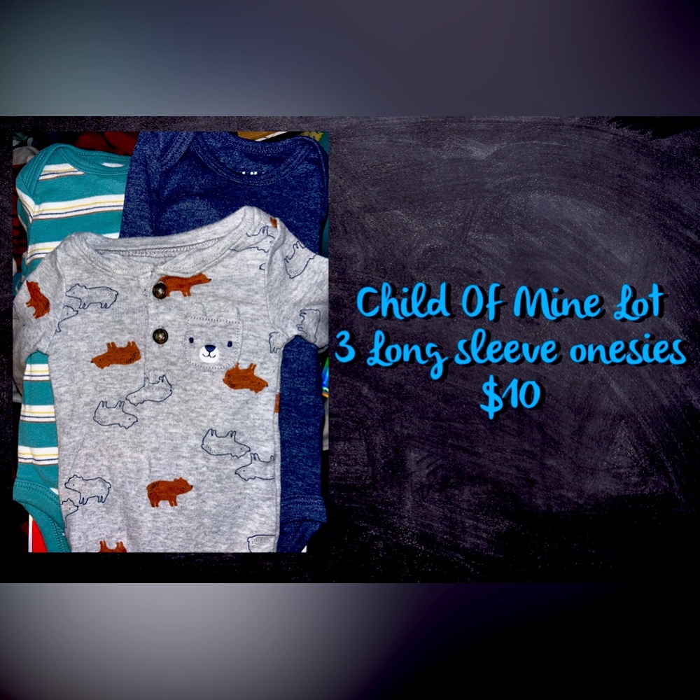 3 Child of Mine Long Sleeve Onesies